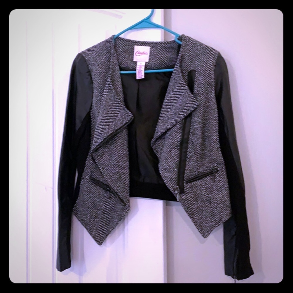 Leather/Tweed Candies Size Small Jacket!